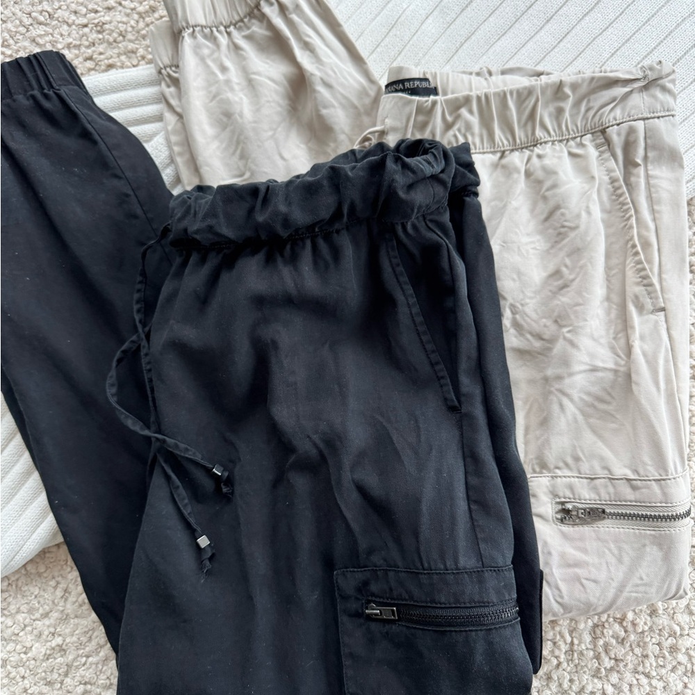 Black and stone Jogger Cargo Pants